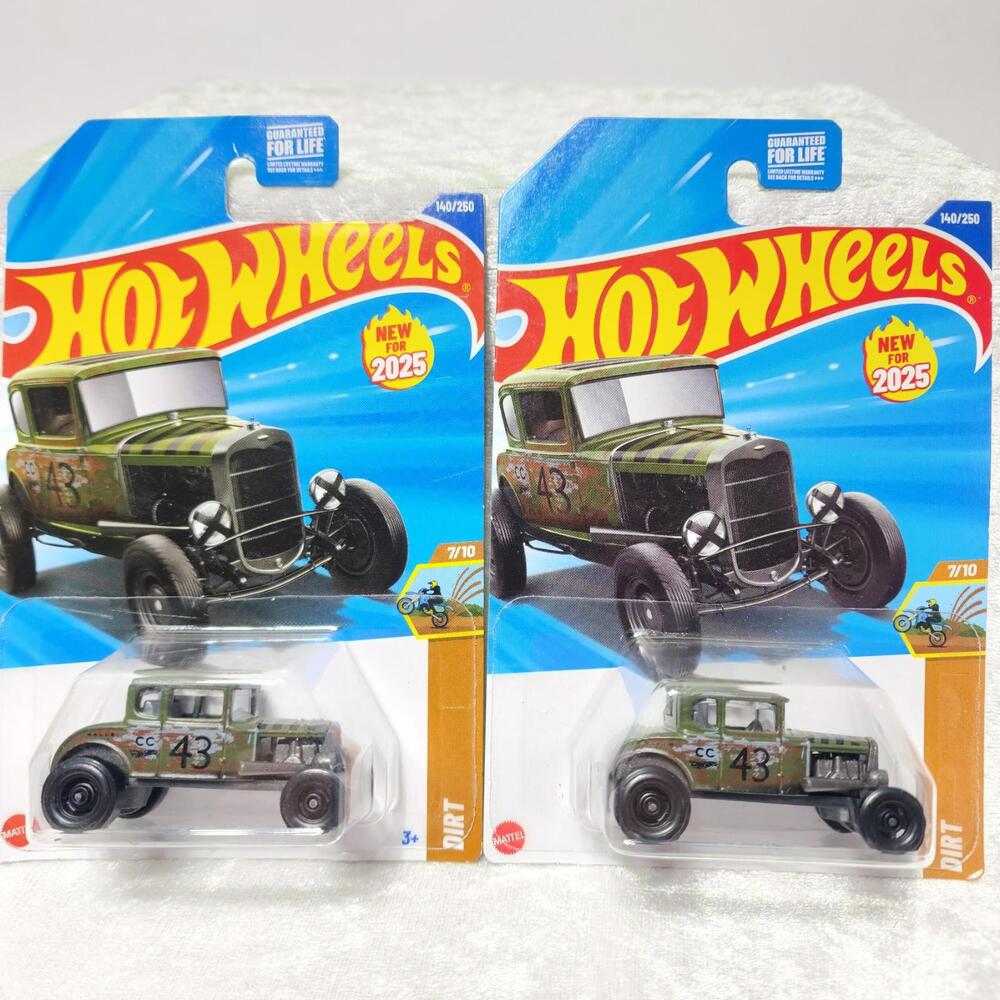 Hot Wheels Ford Model A Custom '31 #7/10 2-Car Lot 140/250 Green HW Dirt